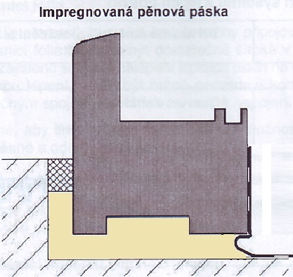 Impregnovaná pěnová páska je další variantou utěsnění připojovací spáry.